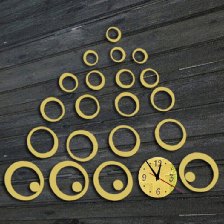 Wall Clock 3D Three-dimensional Acrylic Fashion Mirror Wall Stickers Clock DIY Circle Combination Decorative Clock(Gold) - free shipping - PMc TechLife - Order now!