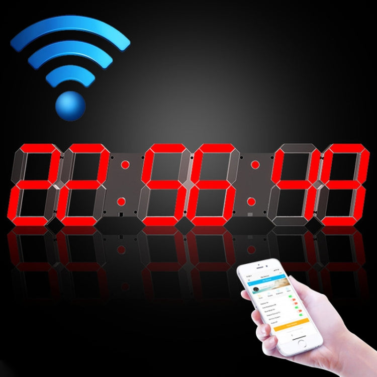 Creative LED Digital Wall Clock Multi-function WIFI Clock, Style:6 Bit Hollow WIFI(Red) - Wall Clock by PMc TechLife | Online Shopping South Africa | PMc TechLife | Buy Now Pay Later Mobicred