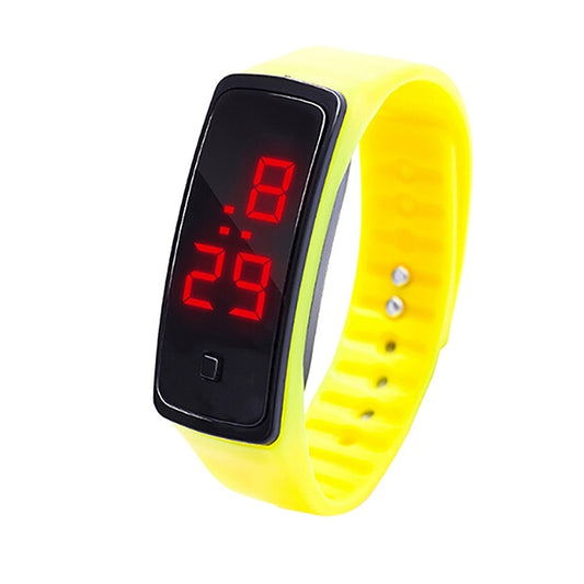 LED Digital Display Silicone Bracelet Children Electronic Watch(Yellow) - Silicone Strap Watches by PMC Jewellery | Online Shopping South Africa | PMC Jewellery | Buy Now Pay Later Mobicred