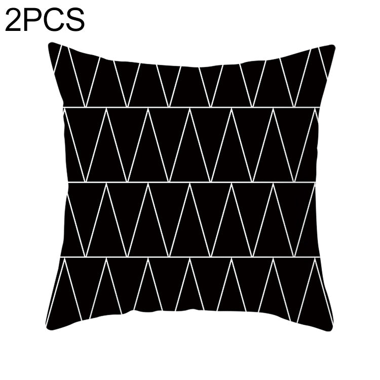 2 PCS Black and White Simple and Modern Geometric Abstract Decorative Pillowcases Polyester Throw Pillow Case(21) - Cushions & Pillows by PMC Jewellery | Online Shopping South Africa | PMC Jewellery