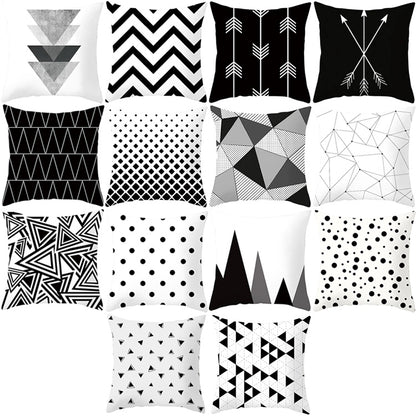 2 PCS Black and White Simple and Modern Geometric Abstract Decorative Pillowcases Polyester Throw Pillow Case(21) - Cushions & Pillows by PMC Jewellery | Online Shopping South Africa | PMC Jewellery