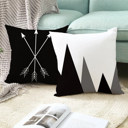 2 PCS Black and White Simple and Modern Geometric Abstract Decorative Pillowcases Polyester Throw Pillow Case(21) - Cushions & Pillows by PMC Jewellery | Online Shopping South Africa | PMC Jewellery