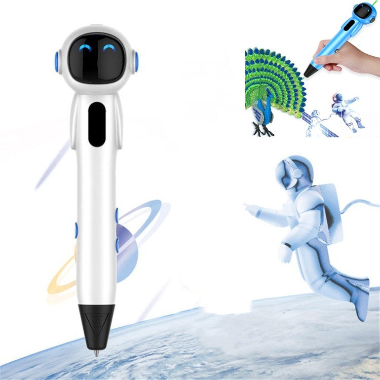 Astronaut 3D Printing Pen Low Temperature Intelligent Wireless Stereo Graffiti Painting Children 3D Brush, Battery Capacity:1000 mAH(White) - 3D Printer by PMC Jewellery | Online Shopping South Africa | PMC Jewellery | Buy Now Pay Later Mobicred