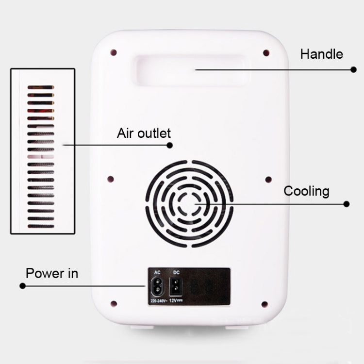 Somate SMT-8L Digital Display Car Home Dual-use Mini Refrigerator, Color:White Tempering Door, Specification:CN Plug - Refrigerators & Accessories by PMC Jewellery | Online Shopping South Africa | PMC Jewellery | Buy Now Pay Later Mobicred