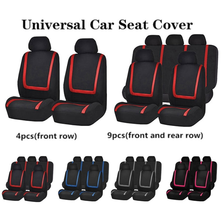 Universal Car Seat Cover Polyester Fabric Automobile Seat Covers Car Seat Cover Vehicle Seat Protector Interior Accessories 4pcs Set Red - Seat Accessories by PMC Jewellery | Online Shopping South Africa | PMC Jewellery | Buy Now Pay Later Mobicred