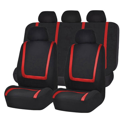 Universal Car Seat Cover Polyester Fabric Automobile Seat Covers Car Seat Cover Vehicle Seat Protector Interior Accessories 4pcs Set Red - Seat Accessories by PMC Jewellery | Online Shopping South Africa | PMC Jewellery | Buy Now Pay Later Mobicred