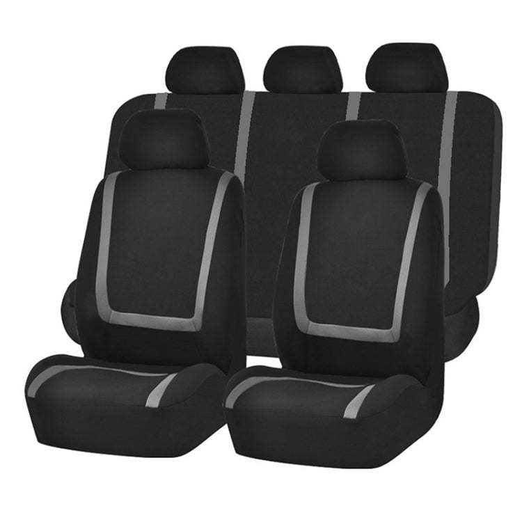 Universal Car Seat Cover Polyester Fabric Automobile Seat Covers Car Seat Cover Vehicle Seat Protector Interior Accessories 4pcs Set Gray - Seat Accessories by PMC Jewellery | Online Shopping South Africa | PMC Jewellery | Buy Now Pay Later Mobicred