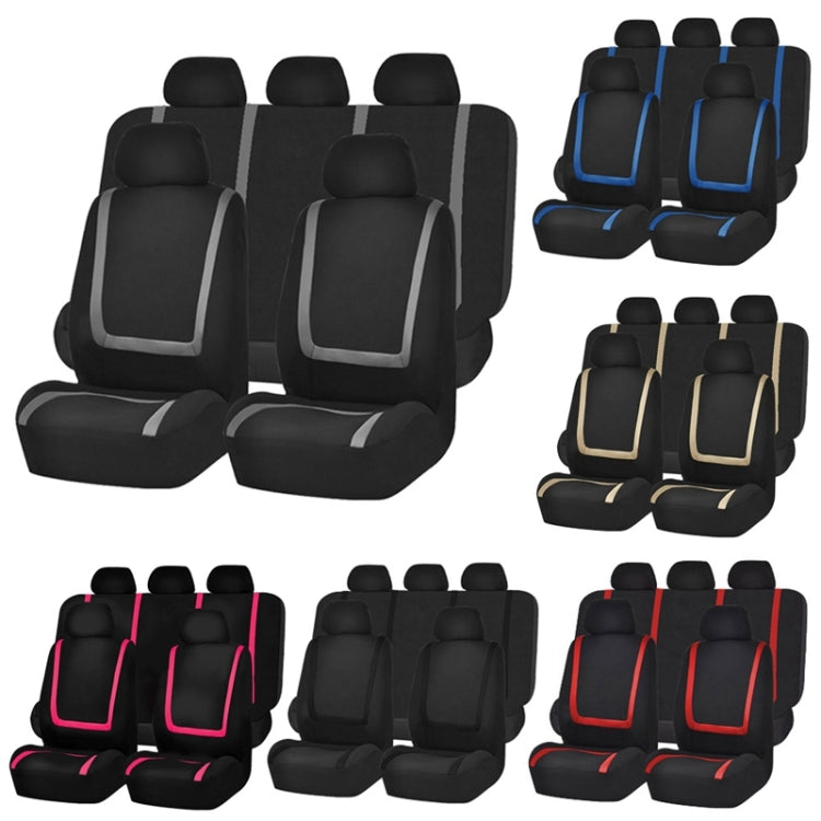 Universal Car Seat Cover Polyester Fabric Automobile Seat Covers Car Seat Cover Vehicle Seat Protector Interior Accessories 9pcs Set Black - Seat Accessories by PMC Jewellery | Online Shopping South Africa | PMC Jewellery | Buy Now Pay Later Mobicred