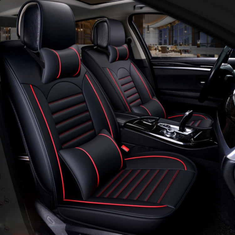 Universal PU Leather Car Seat Cover Black Red Deluxe - Seat Accessories by PMC Jewellery | Online Shopping South Africa | PMC Jewellery | Buy Now Pay Later Mobicred