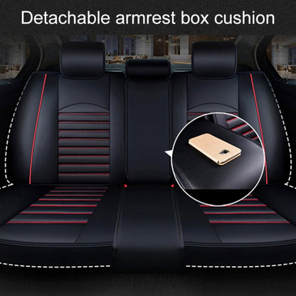 Universal PU Leather Car Seat Cover Black Red Deluxe - Seat Accessories by PMC Jewellery | Online Shopping South Africa | PMC Jewellery | Buy Now Pay Later Mobicred