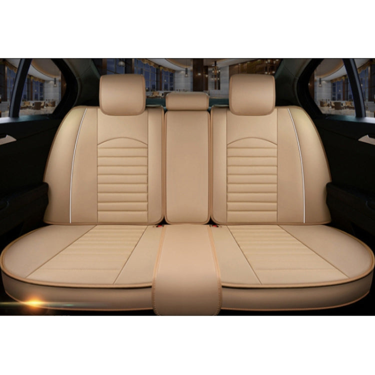 Universal PU Leather Car Seat Cover Beige - Seat Accessories by PMC Jewellery | Online Shopping South Africa | PMC Jewellery | Buy Now Pay Later Mobicred