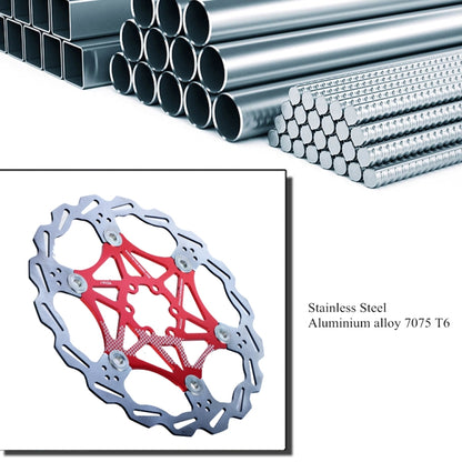 VXM Bicycle Mountain Bike Floating Brake Disc Brake 160mm(Red) - Bicycle Brake Parts by VXM | Online Shopping South Africa | PMC Jewellery