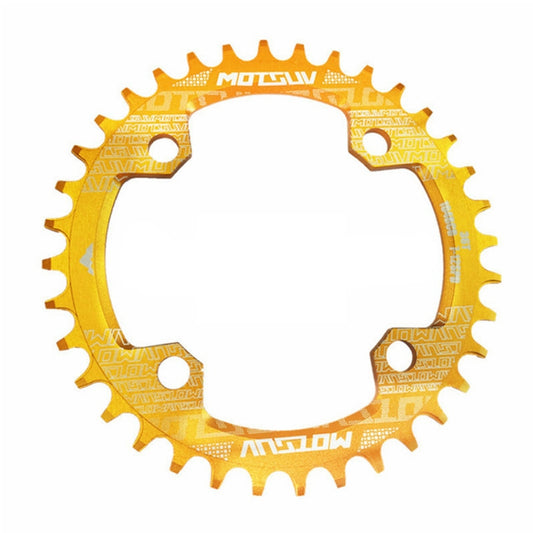 MOTSUV Narrow Wide Chainring MTB  Bicycle 104BCD Tooth Plate Parts(Yellow) - Bicycle Brake Parts by PMC Jewellery | Online Shopping South Africa | PMC Jewellery | Buy Now Pay Later Mobicred