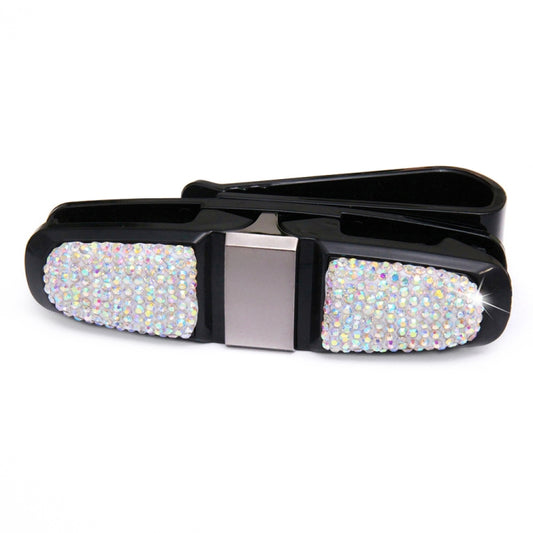 Diamond Mounted Rotating Car Glasses Clip Card Paper Holder Clips(AB Color) - Sunglasses & Glasses Clips by Dabond | Online Shopping South Africa | PMC Jewellery | Buy Now Pay Later Mobicred