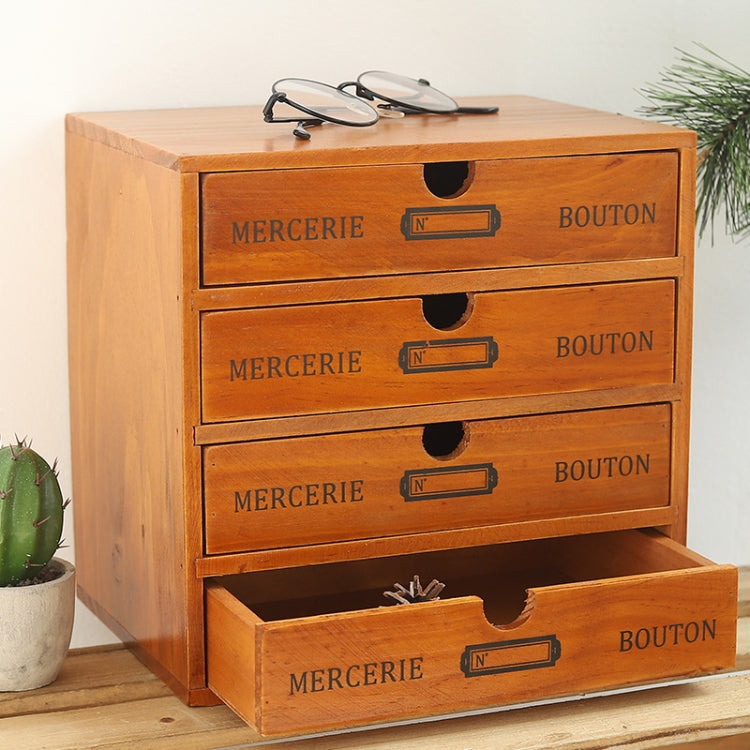 One Pumping  Retro Wooden Drawer Storage Cabinet Desk - Storage Boxes by PMC TechLife | Online Shopping South Africa | PMC TechLife