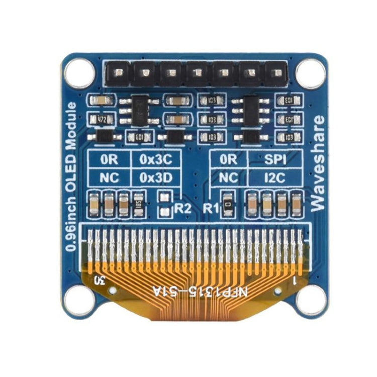 Waveshare 0.96 inch OLED Display Module, 128×64 Resolution, SPI / I2C Communication(C Yellow Blue) - Boards & Shields by Waveshare | Online Shopping South Africa | PMC Jewellery | Buy Now Pay Later Mobicred