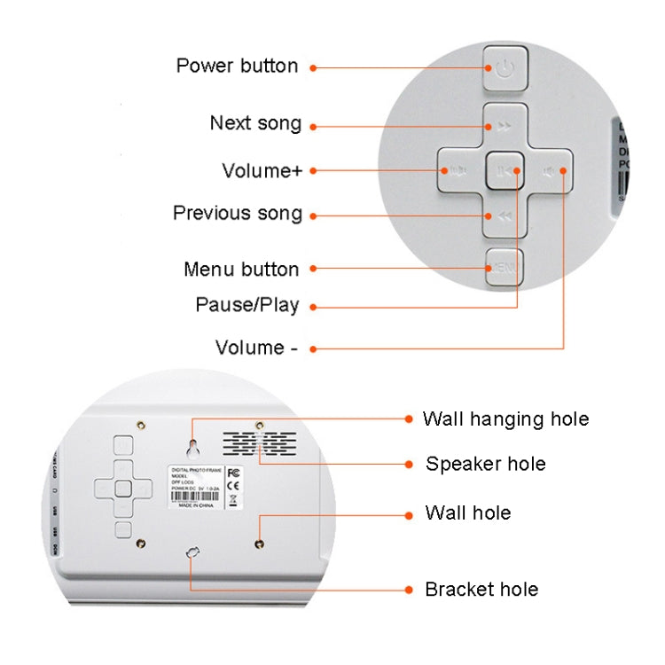 DPF-706 7 inch Digital Photo Frame LED Wall Mounted Advertising Machine, Plug:US Plug(Black) - 1.5-7.0 inch by PMC Jewellery | Online Shopping South Africa | PMC Jewellery | Buy Now Pay Later Mobicred