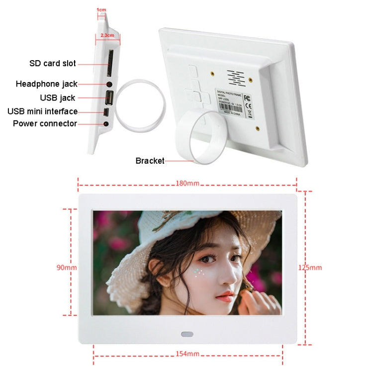 DPF-706 7 inch Digital Photo Frame LED Wall Mounted Advertising Machine, Plug:UK Plug(Black) - 1.5-7.0 inch by PMC Jewellery | Online Shopping South Africa | PMC Jewellery | Buy Now Pay Later Mobicred