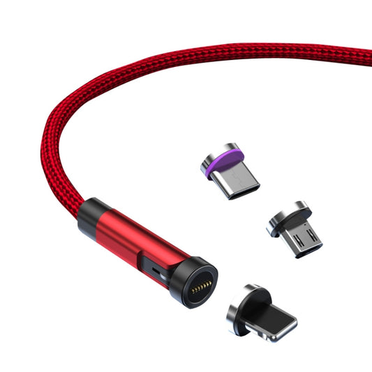 CC57 8 Pin + Type-C/USB-C + Micro USB Magnetic Interface Rotating Fast Charging Data Cable, Cbale Length: 2m(Red) - Charging Cable & Head by PMC Jewellery | Online Shopping South Africa | PMC Jewellery | Buy Now Pay Later Mobicred