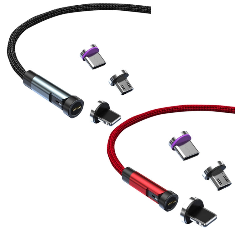 CC57 8 Pin + Type-C/USB-C + Micro USB Magnetic Interface Rotating Fast Charging Data Cable, Cbale Length: 2m(Red) - Charging Cable & Head by PMC Jewellery | Online Shopping South Africa | PMC Jewellery | Buy Now Pay Later Mobicred