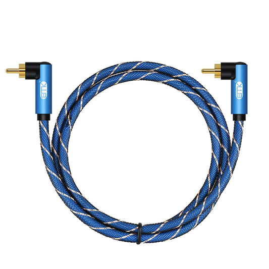 EMK Dual 90-Degree Male To Male Nylon Braided Audio Cable, Cable Length:1m(Blue) - Audio Optical Cables by EMK | Online Shopping South Africa | PMC Jewellery | Buy Now Pay Later Mobicred