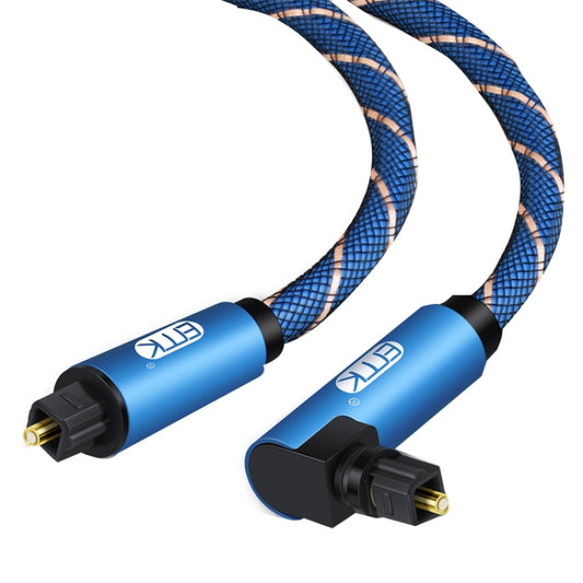 EMK 90 Degree Swivel Adjustable Right Angled 360 Degrees Rotatable Plug Nylon Woven Mesh Optical Audio Cable, Cable Length:1m(Blue) - Audio Optical Cables by EMK | Online Shopping South Africa | PMC Jewellery | Buy Now Pay Later Mobicred