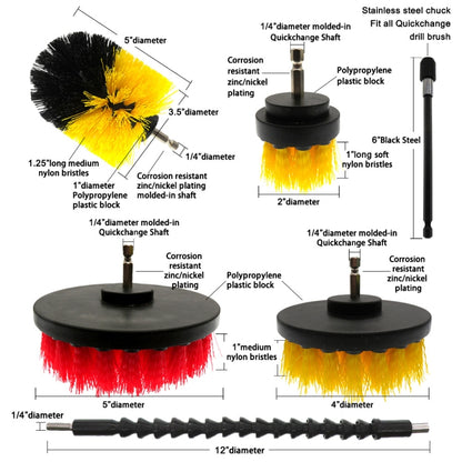 19 in 1 Household Nylon Hexagonal Electric Drill Brush Pads Scouring Sanding Disc Pad Kits - Sponges, Cloths & Brushes by PMC Jewellery | Online Shopping South Africa | PMC Jewellery | Buy Now Pay Later Mobicred