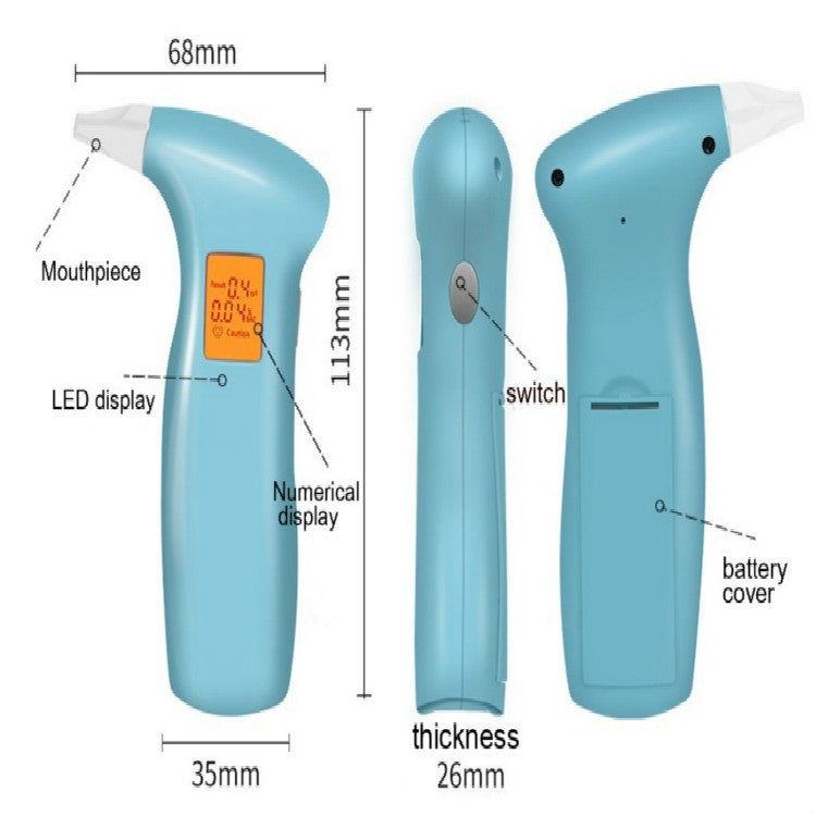 Keweis Portable Blowing Alcohol Tester( KWS-712T Blue) - Breath Alcohol Tester by PMC TechLife | Online Shopping South Africa | PMC TechLife | Buy Now Pay Later Mobicred