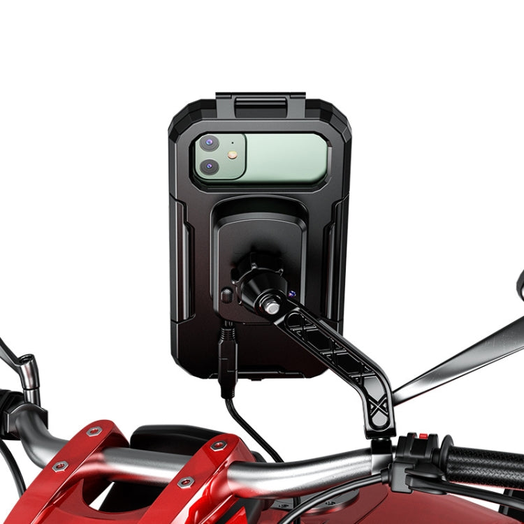 Kewig Bicycle Motorcycle Rearview Mirror Waterproof Box Touch Screen Phone Holder(Large) - free shipping - PMC TechLife - Order now!
