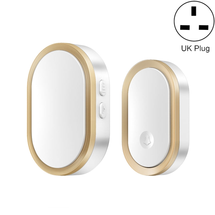 CACAZI A99 Home Smart Remote Control Doorbell Elderly Pager, Style:UK Plug(Golden) - Wireless Doorbell by CACAZI | Online Shopping South Africa | PMC TechLife