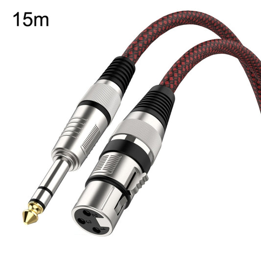 15m Red and Black Net TRS 6.35mm Male To Caron Female Microphone XLR Balance Cable - Microphone Audio Cable & Connector by PMC Jewellery | Online Shopping South Africa | PMC Jewellery | Buy Now Pay Later Mobicred