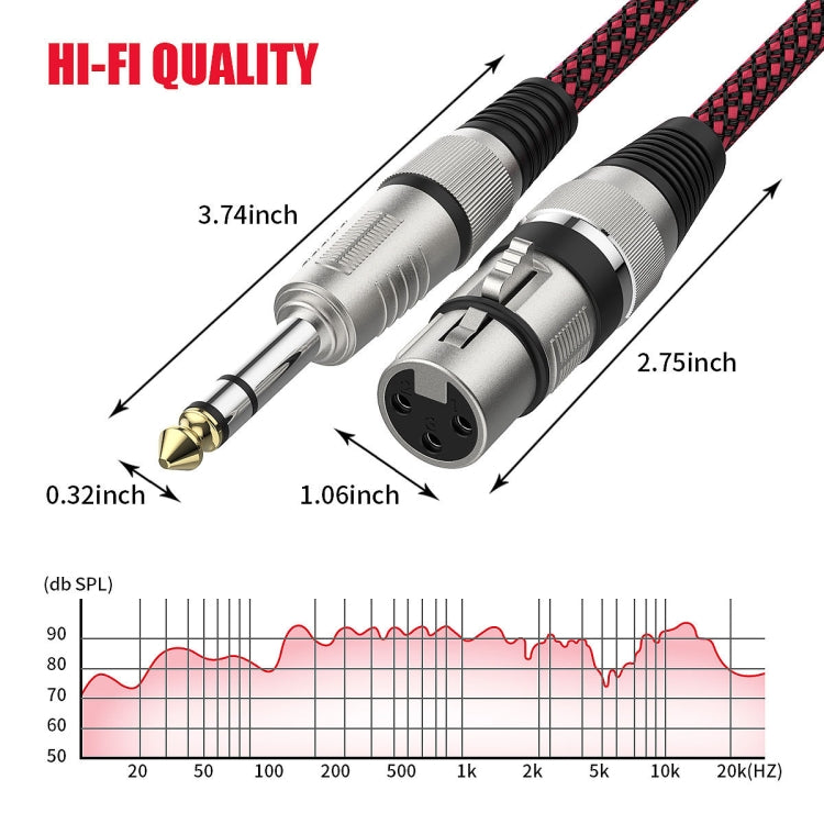 20m Red and Black Net TRS 6.35mm Male To Caron Female Microphone XLR Balance Cable - Microphone Audio Cable & Connector by PMC Jewellery | Online Shopping South Africa | PMC Jewellery | Buy Now Pay Later Mobicred