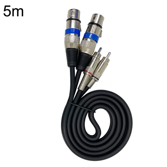 2RCA Male 2XLR Caron Female Speaker Audio Balance Cable, Length:5m - Microphone Audio Cable & Connector by PMC Jewellery | Online Shopping South Africa | PMC Jewellery | Buy Now Pay Later Mobicred