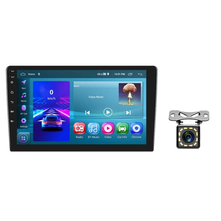 A3196 10 Inch Car Android Large Screen Navigation Central Control Screen 2+64G Player with CarPlay, Style:Standard+12Lights Camera - Car MP3 & MP4 & MP5 by PMC Jewellery | Online Shopping South Africa | PMC Jewellery | Buy Now Pay Later Mobicred