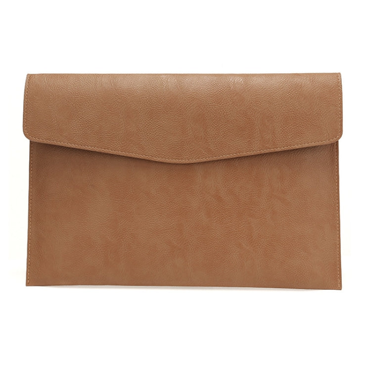 PU Leather Litchi Pattern Sleeve Case For 14 Inch Laptop, Style: Single Bag (Light Brown) - 14.1 inch by PMC Jewellery | Online Shopping South Africa | PMC Jewellery | Buy Now Pay Later Mobicred