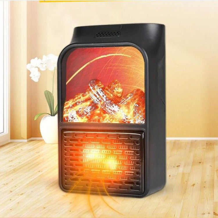 Flame Simulation Mini Portable Desktop Heater, Style:With Remote Control, Plug Type:UK(Black) - Electric Heaters by PMC Jewellery | Online Shopping South Africa | PMC Jewellery | Buy Now Pay Later Mobicred