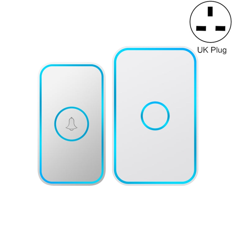 CACAZI A78 Long-Distance Wireless Doorbell Intelligent Remote Control Electronic Doorbell, Style:UK Plug(Bright White) - Wireless Doorbell by CACAZI | Online Shopping South Africa | PMC Jewellery | Buy Now Pay Later Mobicred