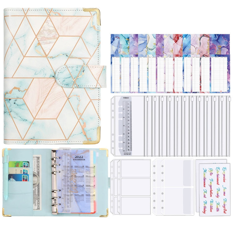 A6 Loose-leaf Notebook Budget Book Marbled Handbook,Style: Basic Model(Green) - Notebooks by PMc TechLife | Online Shopping South Africa | PMc TechLife | Buy Now Pay Later Mobicred