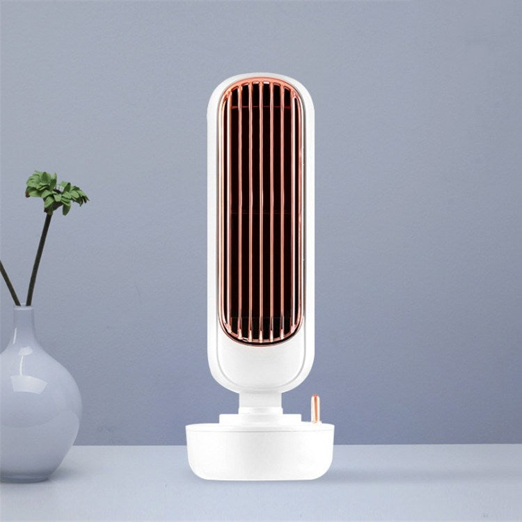 Retro Humidification Tower Fan USB Leafless Fan Water Cooling Spray Humidification Desktop Fan Cooler(White) - Electric Fans by PMC Jewellery | Online Shopping South Africa | PMC Jewellery | Buy Now Pay Later Mobicred