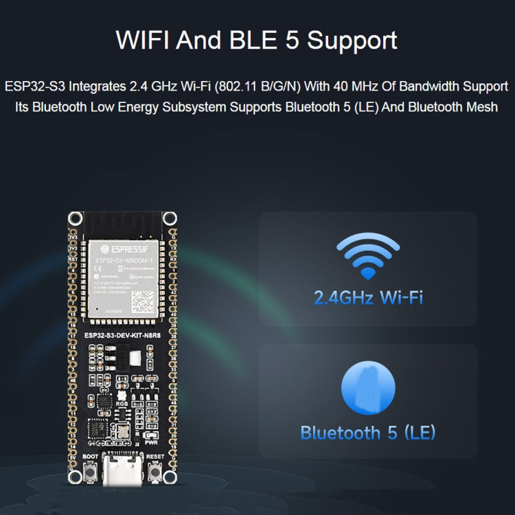 Waveshare ESP32-S3 Microcontroller 2.4GHz Wi-Fi Development Board ESP32-S3-WROOM-1-N8R8 Module Standard Ver. - Arduino Nucleo Accessories by Waveshare | Online Shopping South Africa | PMC Jewellery | Buy Now Pay Later Mobicred