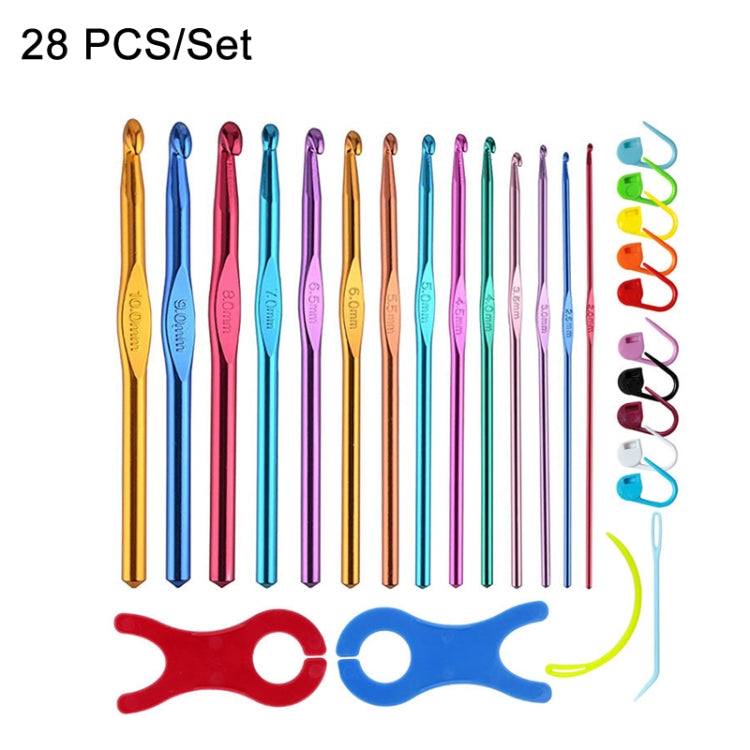 28 PCS/Set Color Alumina Single Head Crochet Handmade DIY Knitting Tool Material - DIY Apparel Sewing by PMC Jewellery | Online Shopping South Africa | PMC Jewellery