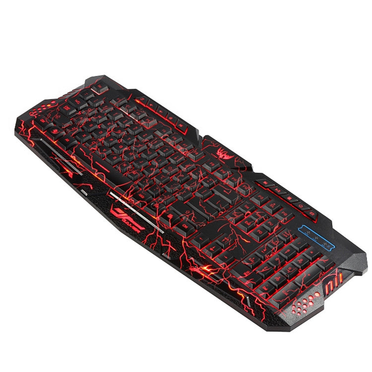 HXSJ J60 Crack Three-color Backlit Keyboard And Colorful Backlit Mouse Set(Russian + English Keyboard) - Wired Keyboard by HXSJ | Online Shopping South Africa | PMC Jewellery | Buy Now Pay Later Mobicred