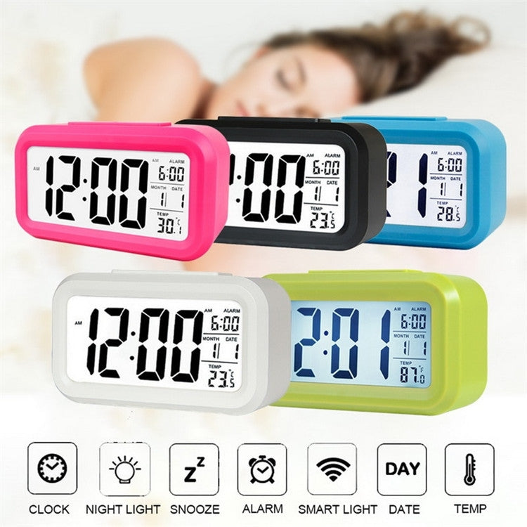 Temperature Type Lazy Snooze Alarm Mute Backlit Electronic Clock(Blue) - Alarm Clocks by PMc TechLife | Online Shopping South Africa | PMc TechLife | Buy Now Pay Later Mobicred