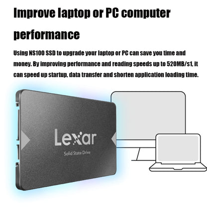 Lexar NS100 2.5 inch SATA3 Notebook Desktop SSD Solid State Drive, Capacity: 512GB(Gray) - External Solid State Drives by Lexar | Online Shopping South Africa | PMC Jewellery | Buy Now Pay Later Mobicred