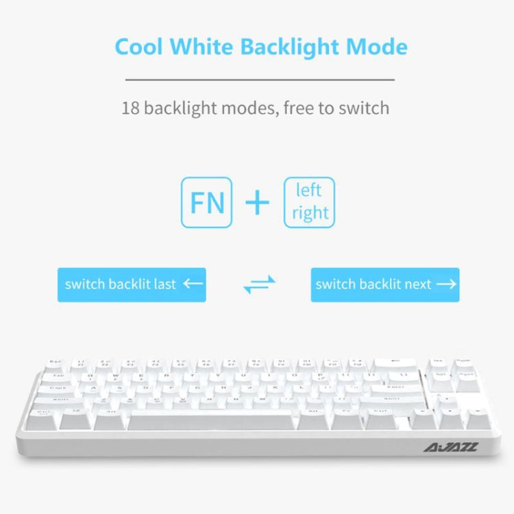 Ajazz K680T Mini USB Wired Dual-mode Charging 68-keys Laptop Bluetooth Mechanical Keyboard, Cable Length: 1.6m, Style:Green Shaft(White) - Wired Keyboard by Ajazz | Online Shopping South Africa | PMC Jewellery | Buy Now Pay Later Mobicred