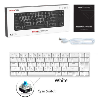 Ajazz K680T Mini USB Wired Dual-mode Charging 68-keys Laptop Bluetooth Mechanical Keyboard, Cable Length: 1.6m, Style:Green Shaft(White) - Wired Keyboard by Ajazz | Online Shopping South Africa | PMC Jewellery | Buy Now Pay Later Mobicred