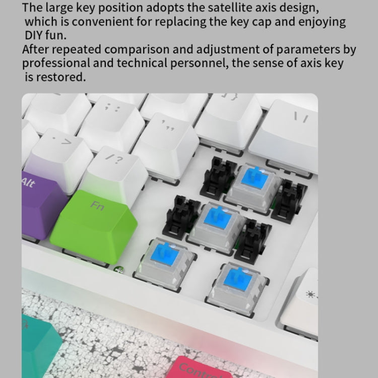 Ajazz K870T 87-keys Wired Bluetooth + Type-C Rechargeable Mechanical Keyboard  Mini RGB Backlit Keyboard, Cable Length: 1.6m(Red Shaft) - Wired Keyboard by Ajazz | Online Shopping South Africa | PMC Jewellery | Buy Now Pay Later Mobicred