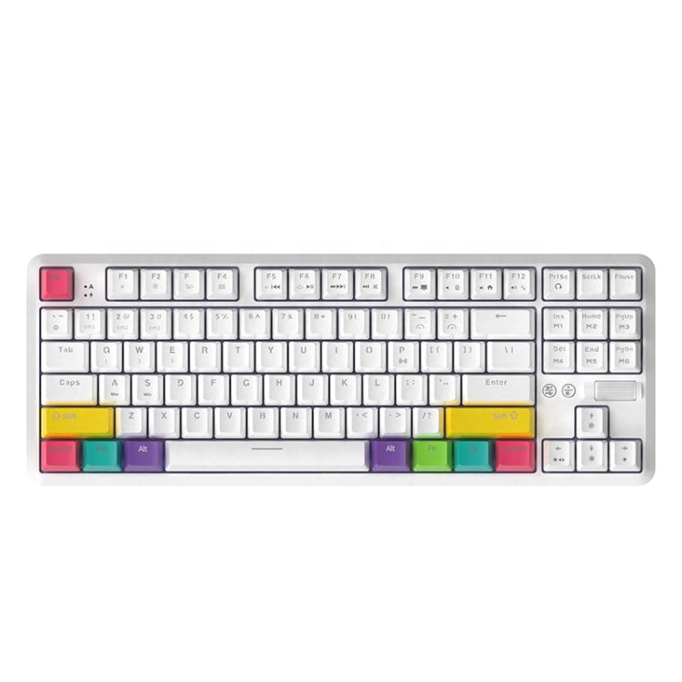 Ajazz K870T 87-keys Wired Bluetooth + Type-C Rechargeable Mechanical Keyboard  Mini RGB Backlit Keyboard, Cable Length: 1.6m(Tea Shaft) - Wired Keyboard by Ajazz | Online Shopping South Africa | PMC Jewellery | Buy Now Pay Later Mobicred