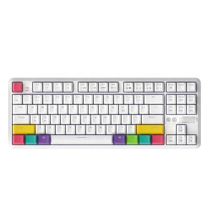 Ajazz K870T 87-keys Wired Bluetooth + Type-C Rechargeable Mechanical Keyboard  Mini RGB Backlit Keyboard, Cable Length: 1.6m(Tea Shaft) - Wired Keyboard by Ajazz | Online Shopping South Africa | PMC Jewellery | Buy Now Pay Later Mobicred