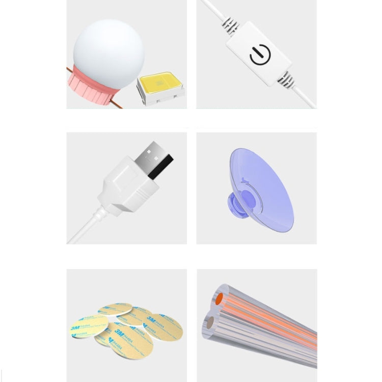 14  LEDs Mirror Front Light Dimmable Makeup Mirror USB Touch Control Light - free shipping - PMc TechLife - Order now!